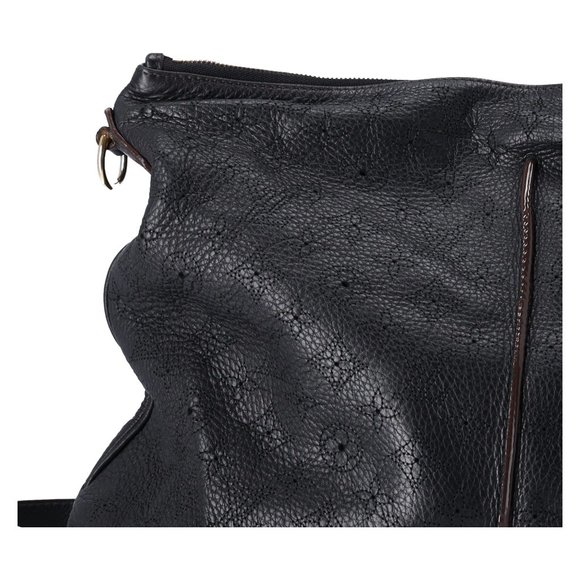 Louis Vuitton Selene MM Medium Hobo Tote Crossbody Mahina Leather Black - Picture 12 of 16